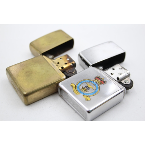 1340 - Two Zippo cigarette lighters, one Royal Air Force and one brass