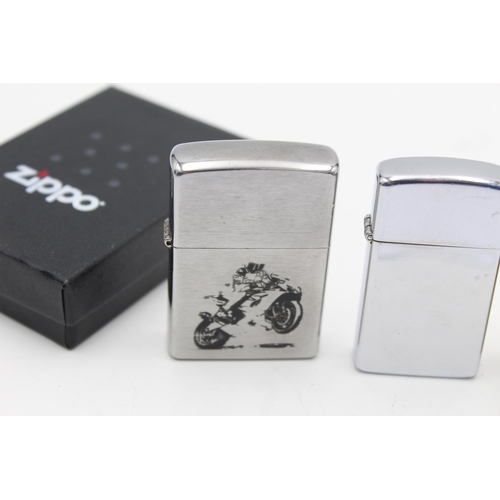 1344 - Three Zippo cigarette lighters