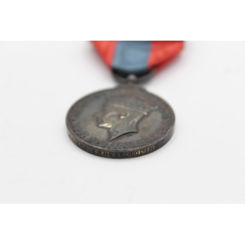 1351 - A boxed George VI Imperial Service medal awarded to Albert Ernest Roling