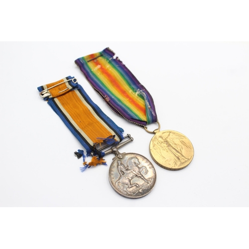 1356 - A WWI medal pair and original ribbons awarded to Pte J. T Leighton 114521, Royal Fusiliers