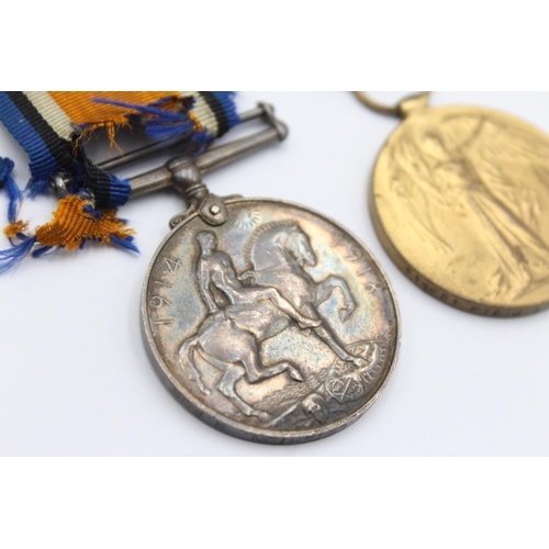 1356 - A WWI medal pair and original ribbons awarded to Pte J. T Leighton 114521, Royal Fusiliers