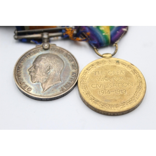 1356 - A WWI medal pair and original ribbons awarded to Pte J. T Leighton 114521, Royal Fusiliers