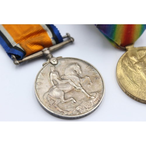 1358 - A WWI medal pair and original ribbons awarded to 198835 Gnr T. L. Harrison R.A