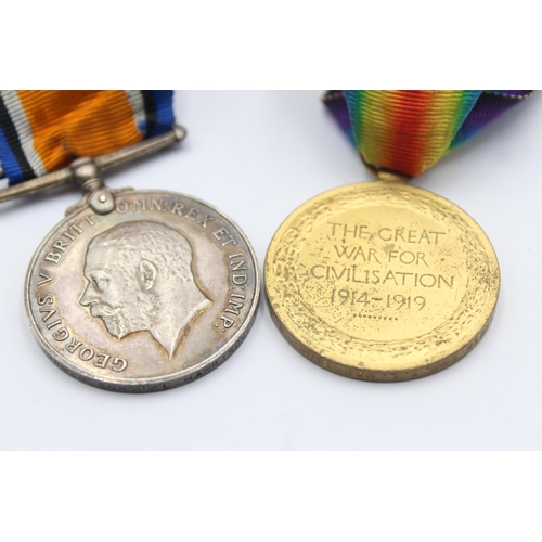 1358 - A WWI medal pair and original ribbons awarded to 198835 Gnr T. L. Harrison R.A