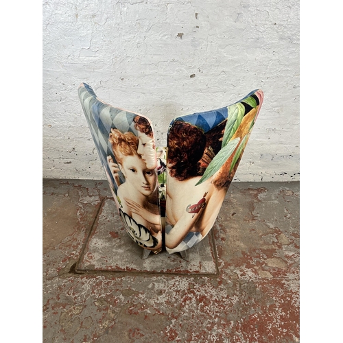 105 - A Fama Galan bedroom chair with removable seat top for storage