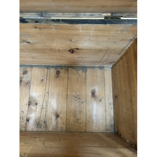 109 - A Victorian pine blanket box - approx. 54cm high x 108cm wide x 54cm deep