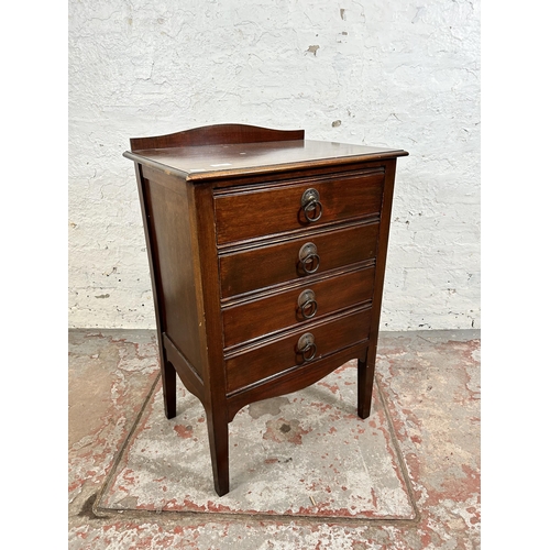 40 - An Edwardian mahogany four drawer music cabinet - approx. 81cm high x 53cm wide x 38cm deep