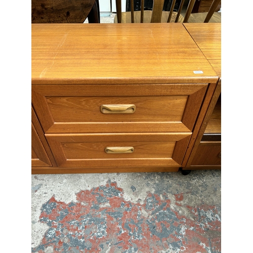 46 - A G Plan teak record cabinet - approx. 54cm high x 131cm wide x 46cm deep