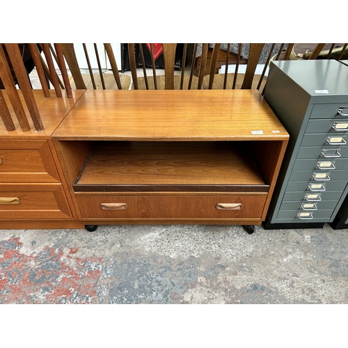 47 - A G Plan teak TV stand - approx. 53cm high x 82cm wide x 46cm deep