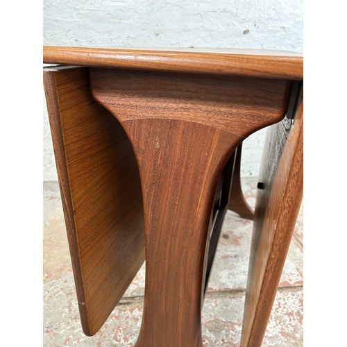 49 - A G Plan teak drop leaf gate leg dining table - approx. 72cm high x 91cm wide x 136cm long