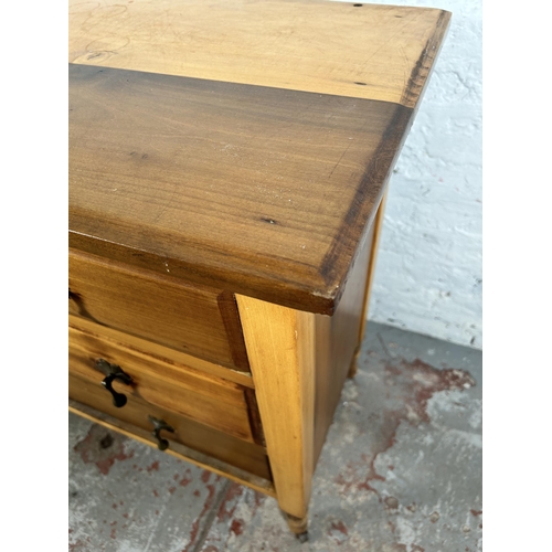 55 - An Edwardian satinwood chest of two short over two long drawers - approx. 79cm high x 91cm wide x 43... 