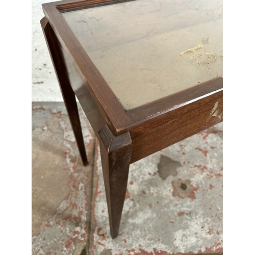 66 - A mahogany bijouterie table - approx. 73cm high x 83cm wide x 35cm deep