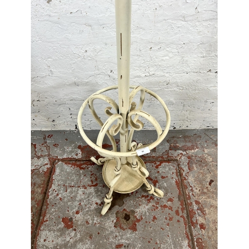 81 - A Thonet style white painted metal coat stand - approx. 190cm high