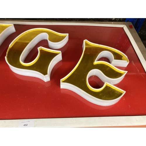 432 - A vintage hardwood and plastic backlit advertising 'Change' arcade sign - approx. 46.5cm high x 145.... 