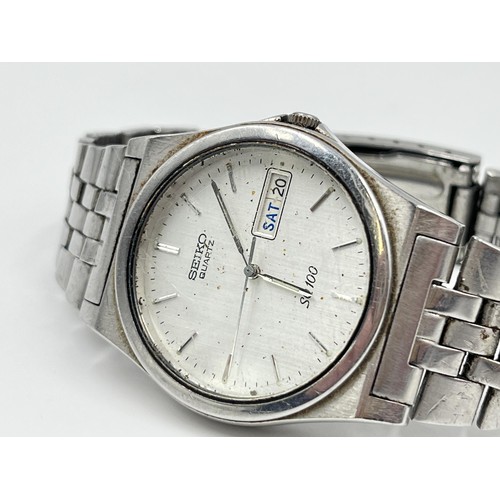 1246 - Two Seiko quartz men's wristwatches, one SQ100 7N43-8001 and one SQ 5H23-7C69