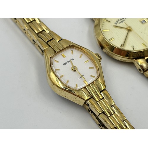 1248 - Three quartz women's wristwatches, one Sekonda, one Rotary and one Pulsar