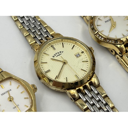 1248 - Three quartz women's wristwatches, one Sekonda, one Rotary and one Pulsar