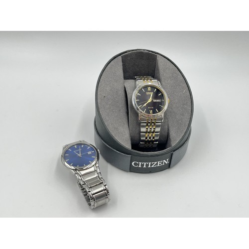 1250 - Two quartz men's wristwatches, one Citizen Eco-Drive and one Accurist