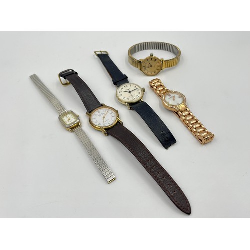 1255 - Five women's wristwatches to include Gianni Ricci, Rodania etc.