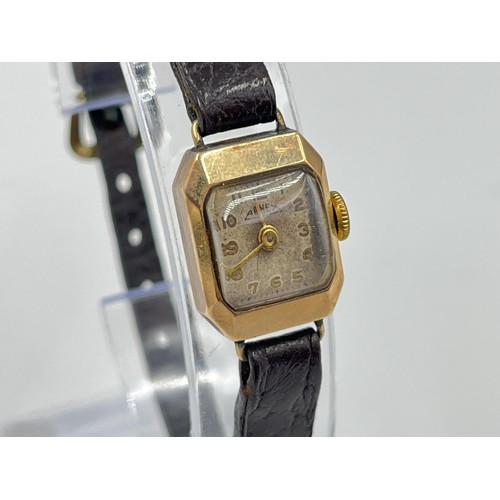 1258 - A vintage Arnex 9ct gold cased mechanical lady's wristwatch