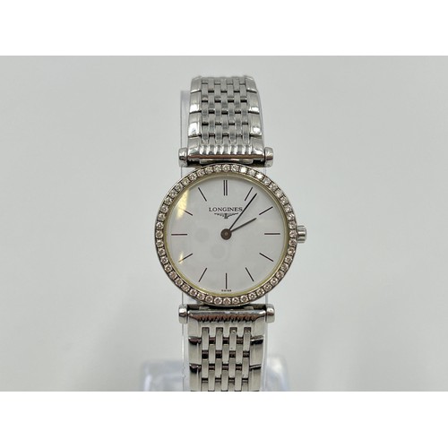 1262 - A Longines La Grande Classique quartz women's wristwatch with diamond bezel