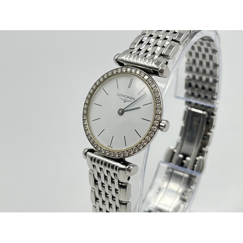 1262 - A Longines La Grande Classique quartz women's wristwatch with diamond bezel