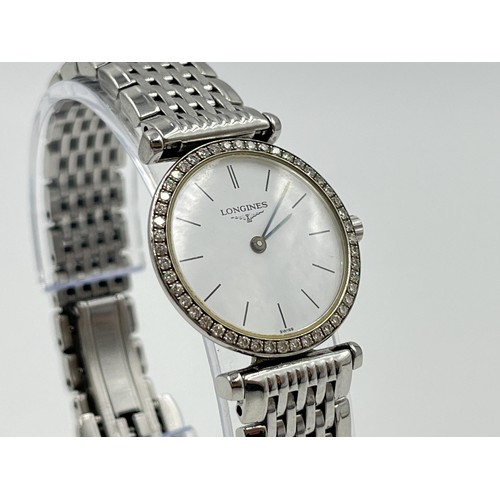 1262 - A Longines La Grande Classique quartz women's wristwatch with diamond bezel