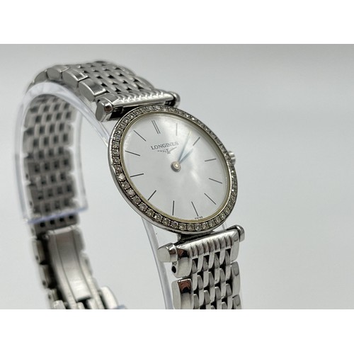 1262 - A Longines La Grande Classique quartz women's wristwatch with diamond bezel