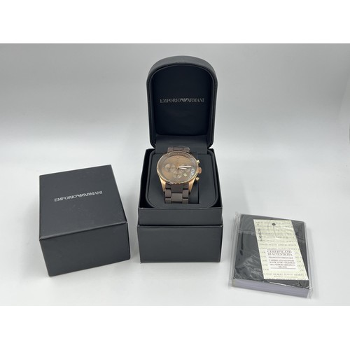 1264 - A boxed Emporio Armani quartz men's wristwatch - ref no. AR-5858