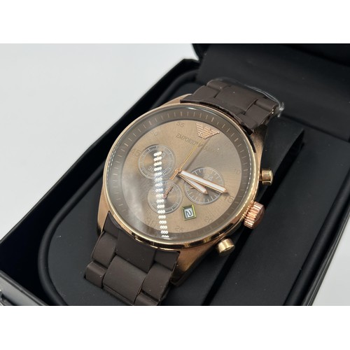 1264 - A boxed Emporio Armani quartz men's wristwatch - ref no. AR-5858