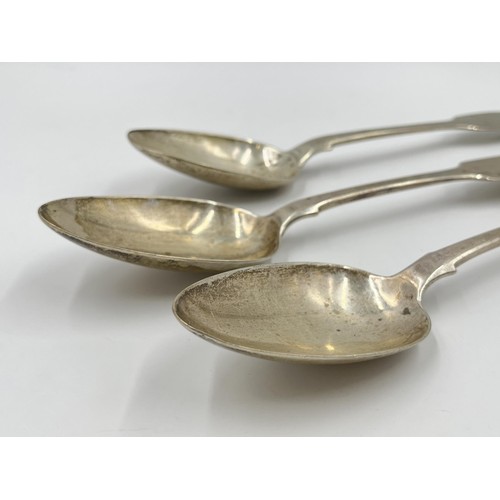 1269 - Three William IV hallmarked London silver table spoons, dated 1831 - approx. gross weight 250 grams