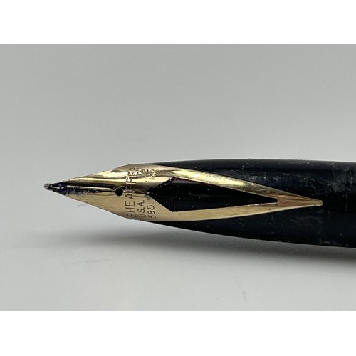 1363 - Two writing instruments, one Sheaffer fountain pen with 14ct gold nib and one ballpoint pen