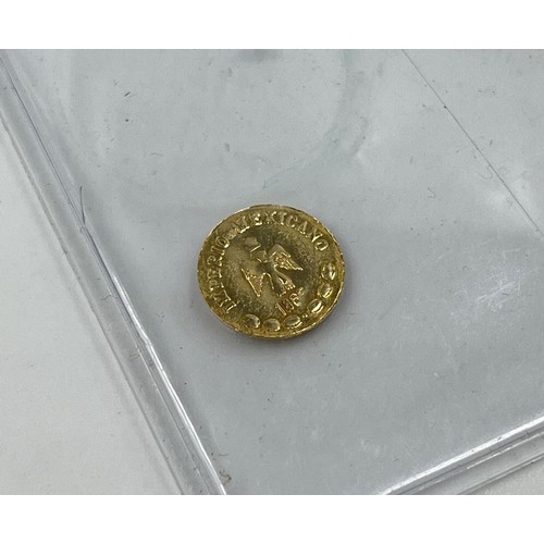 1370 - An 1865 Mexican 22ct gold coin - approx. gross weight 0.3 grams