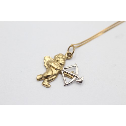 1010 - A 9ct gold cupid pendant necklace - approx. gross weight 1.1 grams