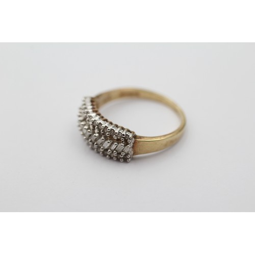 1022 - A 9ct gold diamond dress ring, size K½ - approx. gross weight 2.2 grams