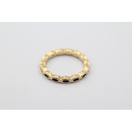 1033 - A 14ct gold Pandora Royal Victorian black enamel ring, size K - approx. gross weight 2.3 grams