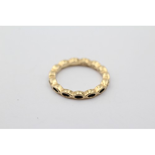 1033 - A 14ct gold Pandora Royal Victorian black enamel ring, size K - approx. gross weight 2.3 grams