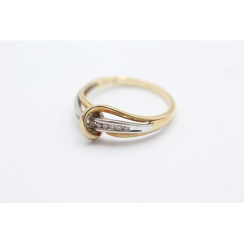 1078 - A 9ct gold diamond dress ring, size S - approx. gross weight 2.7 grams