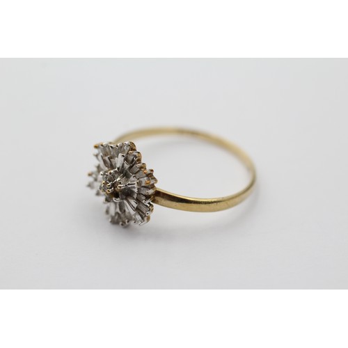 1101 - A 9ct gold diamond cluster ring, size T - approx. gross weight 2 grams