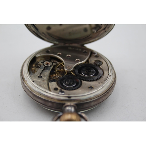 1234 - A .925 silver cased open face hand-wind pocket watch with Dennison made case and Swiss made movement... 