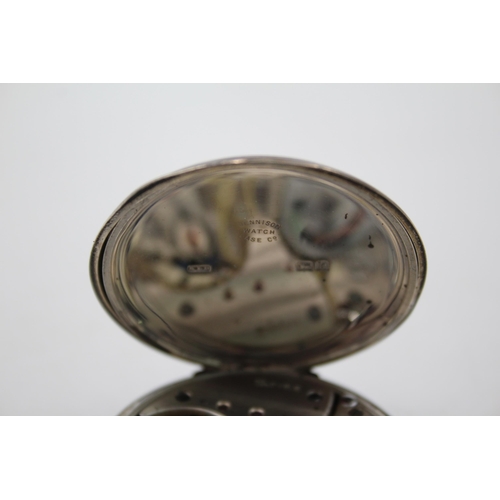 1234 - A .925 silver cased open face hand-wind pocket watch with Dennison made case and Swiss made movement... 