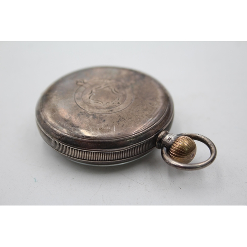 1234 - A .925 silver cased open face hand-wind pocket watch with Dennison made case and Swiss made movement... 