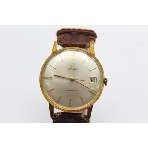 1235 - A vintage Cyma Cymaflex mechanical men's wristwatch - approx. 35mm diameter including crown