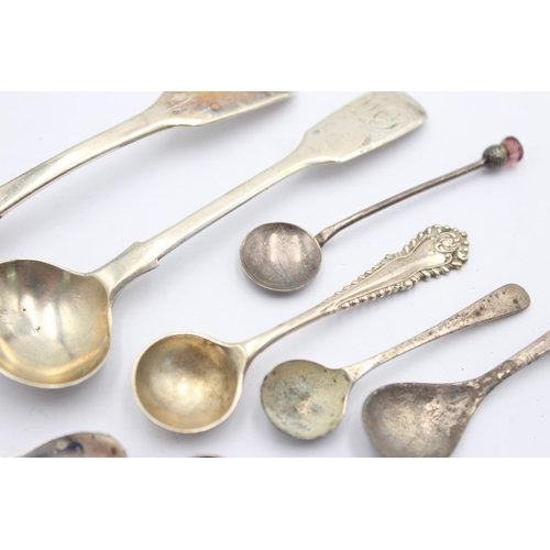 1288 - Eight hallmarked sterling silver condiment spoons - approx. gross weight 52 grams