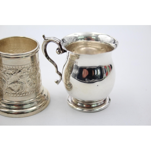 1312 - Three hallmarked sterling silver small tankards - approx. gross weight 75 grams