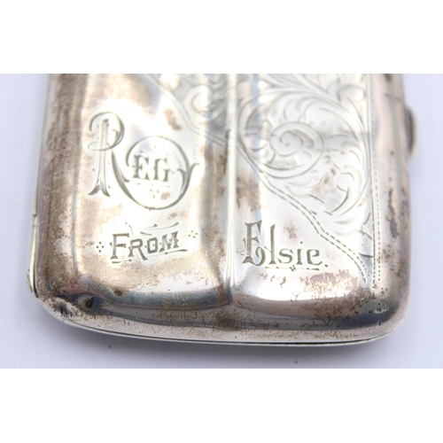 1321 - A George V J & R Griffin hallmarked Chester silver cigarette case, dated 1919 - approx. gross weight... 