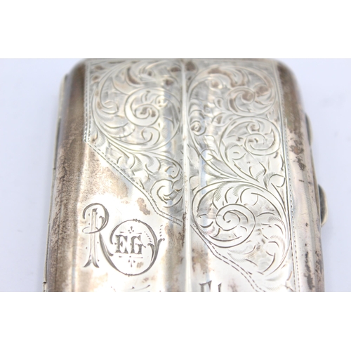 1321 - A George V J & R Griffin hallmarked Chester silver cigarette case, dated 1919 - approx. gross weight... 