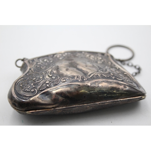 1322 - An Edwardian Davis, Moss & Co hallmarked Birmingham silver lady's purse, dated 1910 - approx. gross ... 