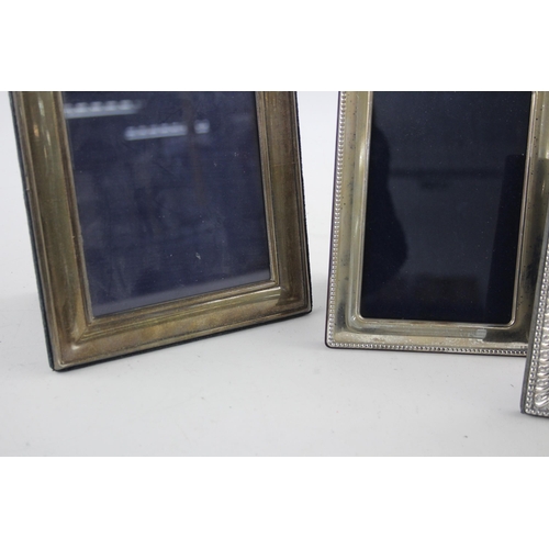 1325 - Three hallmarked sterling silver photo frames - approx. gross weight 930 grams