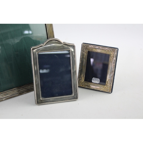 1326 - Three hallmarked sterling silver photo frames - approx. gross weight 1307 grams